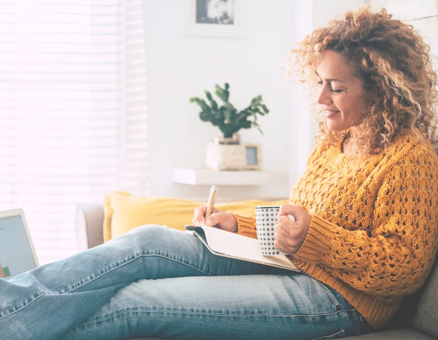 woman-writing-positive-self-talk-letter-to-self