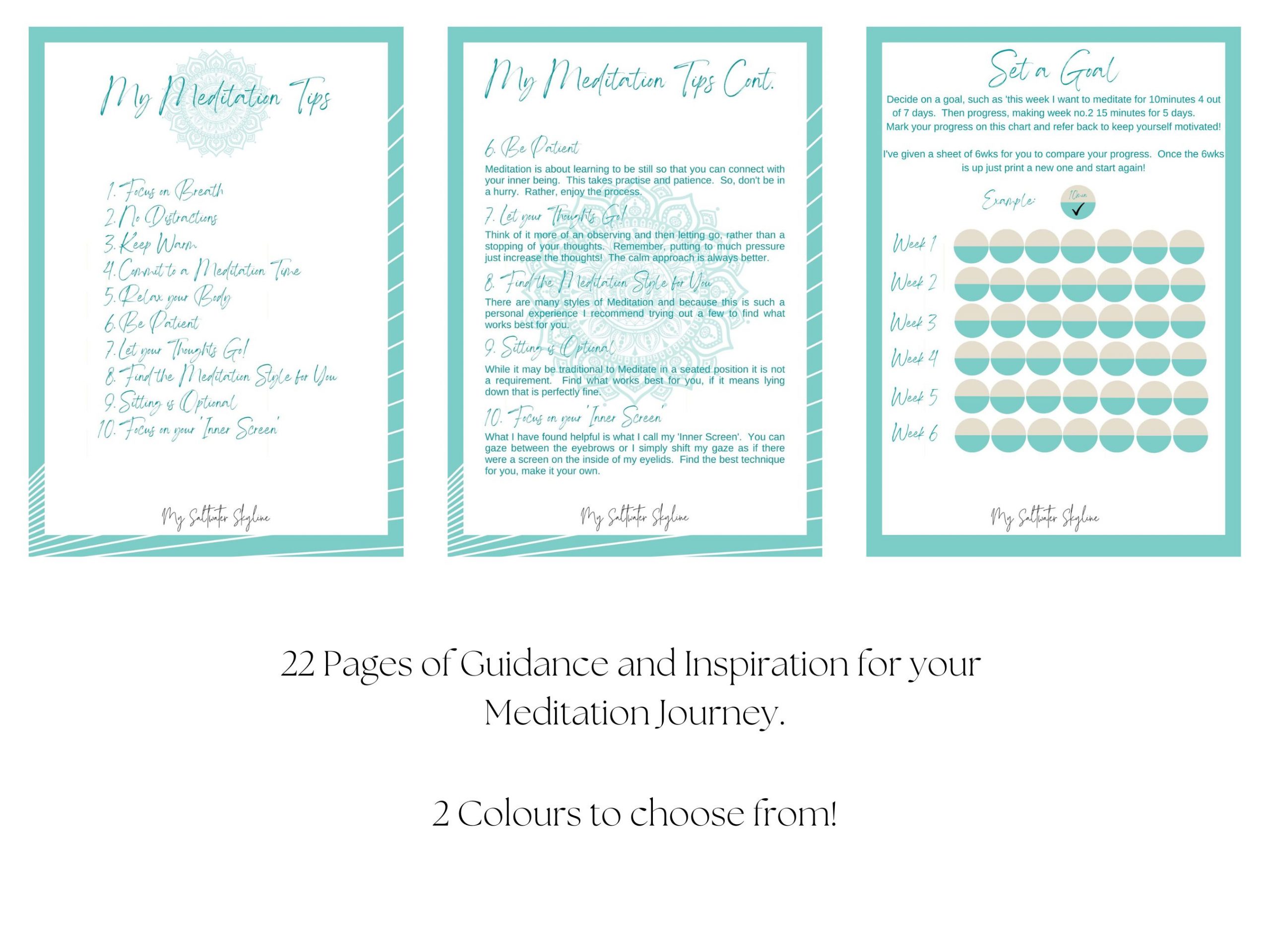My Meditation Journey Printables - 11 Pages image 2