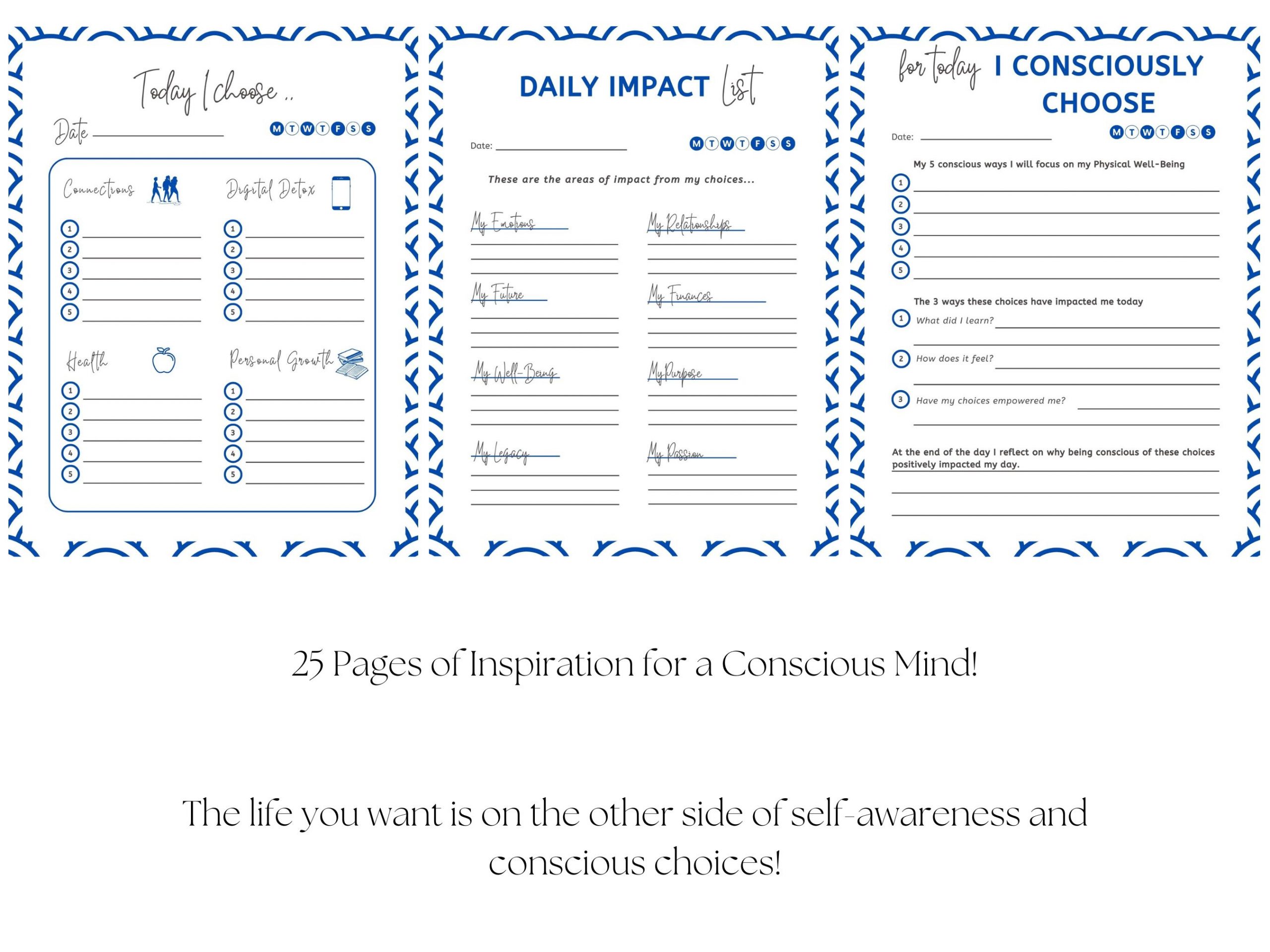 Conscious Choices Printable Checklist Blue image 2