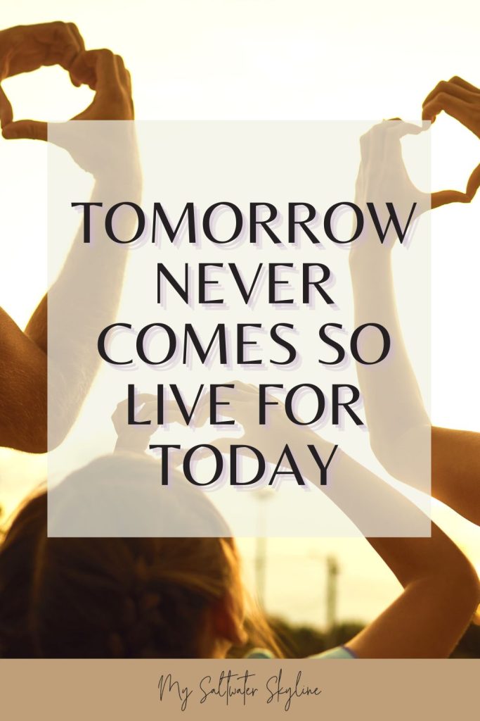 tomorrow never comes blog pin